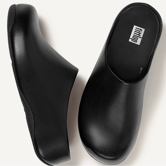 Fitflop Shoes Fitflop Shuv Leather Clogs Gently Worn Womens Black